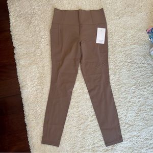 NWT - Athleta Salutation Stash Tights - never worn - Size Large - Taupe